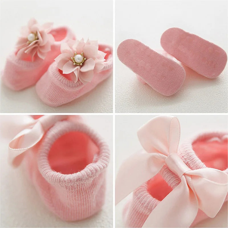 Kiki's Baby Closet Baby Girl 3 Pair Lace Flower Socks