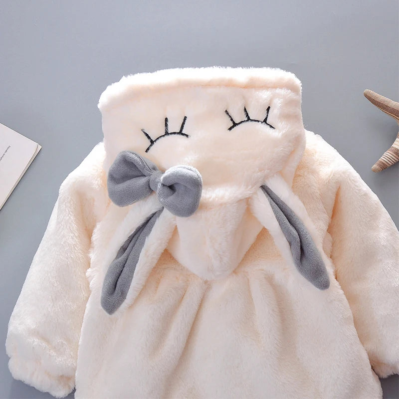 Kiki's Baby Closet Baby Girl Cute Rabbit Ears Plush Princess Coat