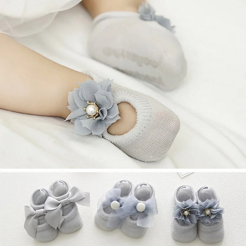 Kiki's Baby Closet Baby Girl 3 Pair Lace Flower Socks