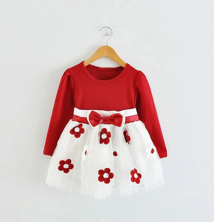 Kiki's Baby Closet Baby Girls Long Sleeve Princess Flower Party Dress