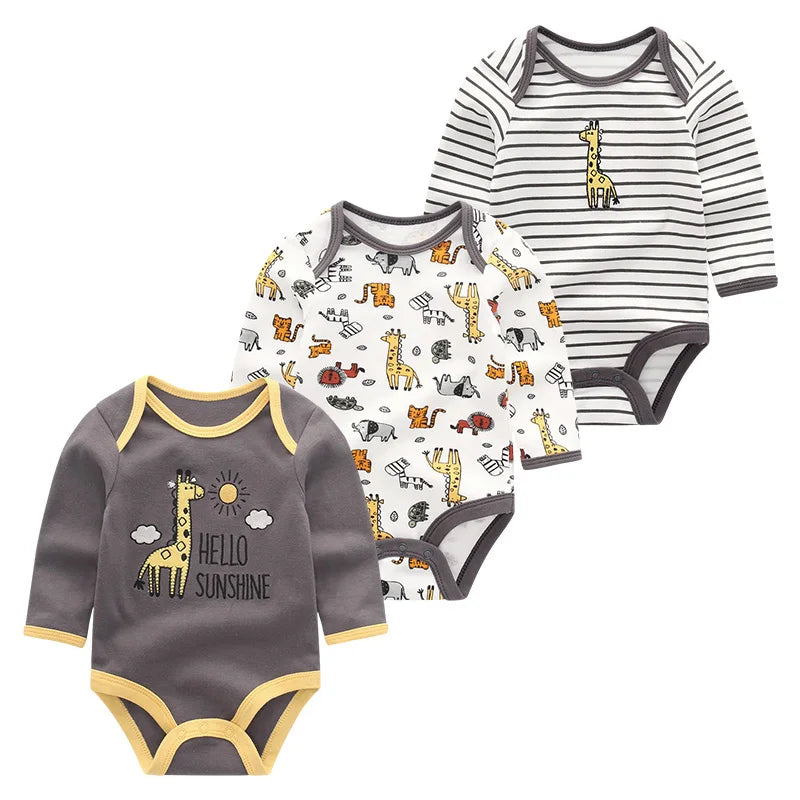 Kiki's Baby Closet Girl/Boy 3Pcs Bodysuits Long Sleeves