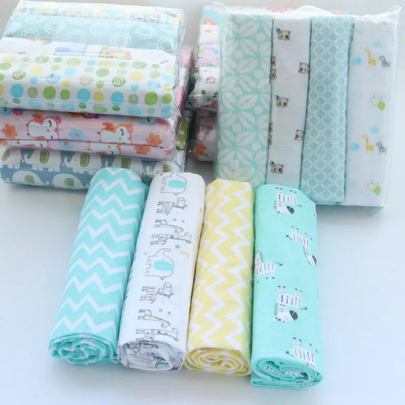 Kiki's Baby Closet 4Pcs Flannel Supersoft Receiving Blankets