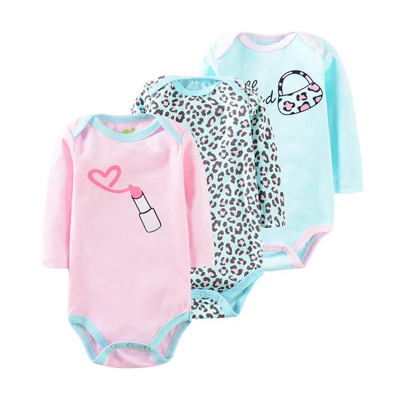 Kiki's Baby Closet Girl/Boy 3Pcs Bodysuits Long Sleeves