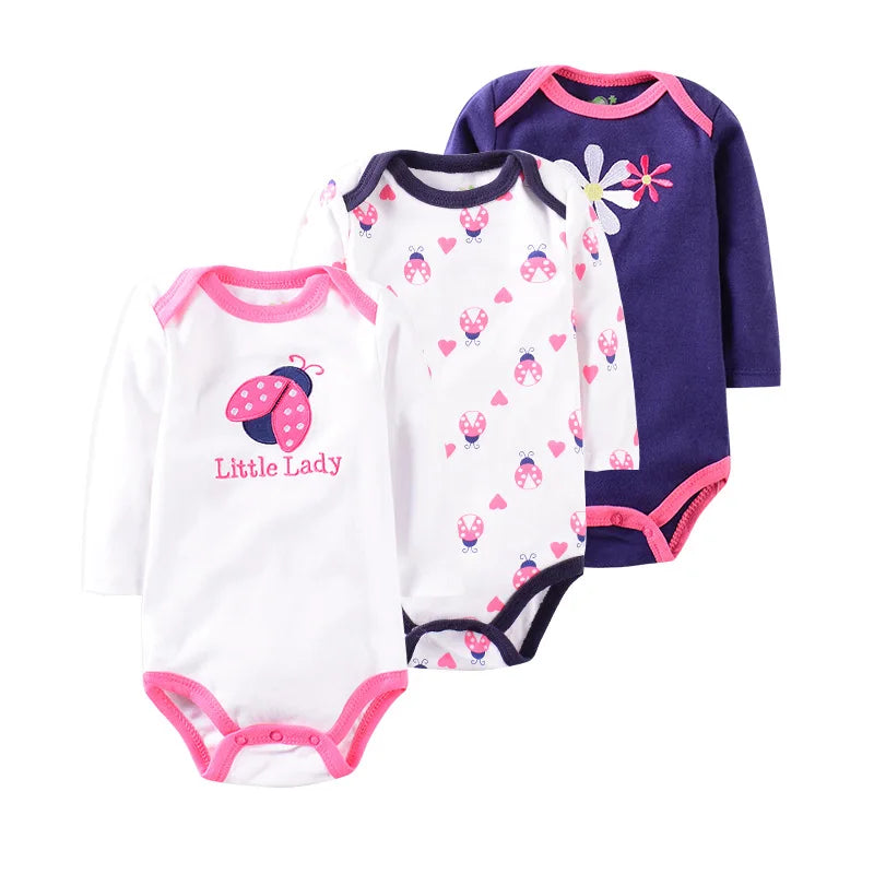 Kiki's Baby Closet Girl/Boy 3Pcs Bodysuits Long Sleeves