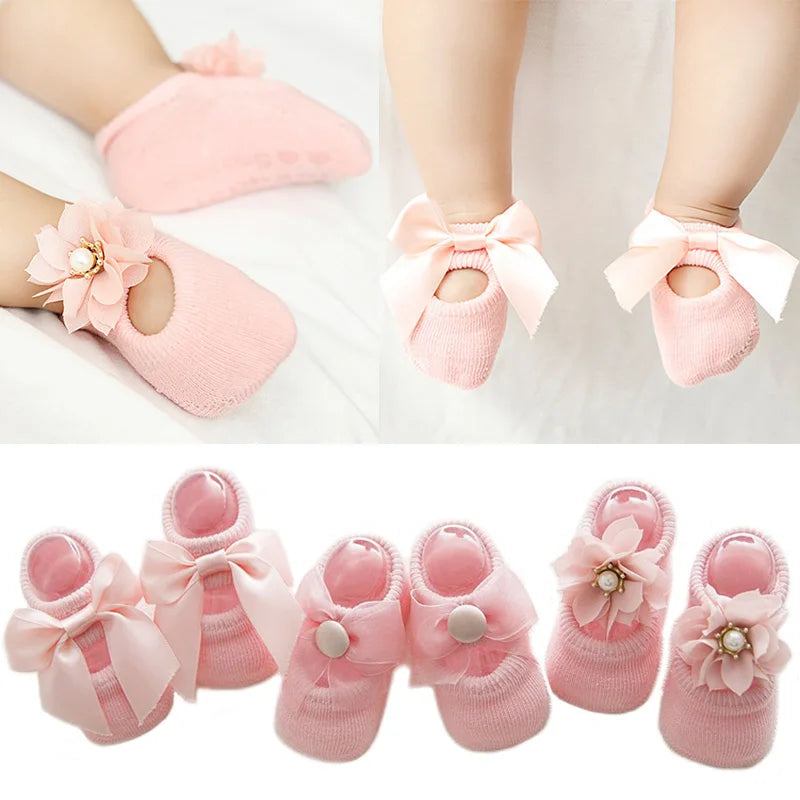 Kiki's Baby Closet Baby Girl 3 Pair Lace Flower Socks