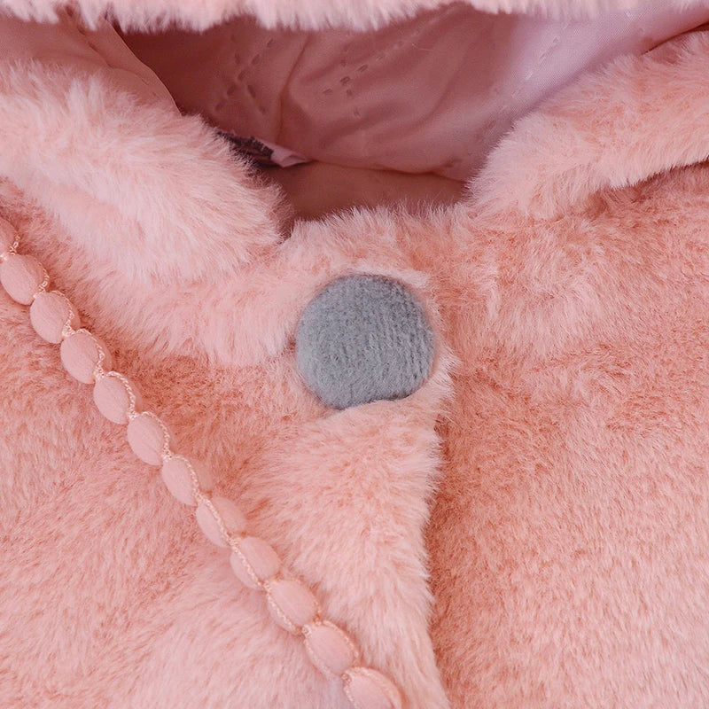 Kiki's Baby Closet Baby Girl Cute Rabbit Ears Plush Princess Coat