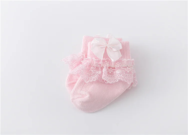 Kiki's Baby Closet Baby Girl Lace Princess Bow Socks