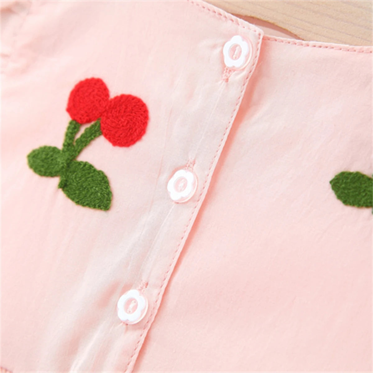 Kiki's Baby Closet Baby Girl Cherry Embroidered Princess Dress