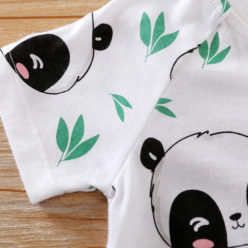 Kiki's Baby Closet Baby Boy or Girl Panda Short Sleeve Onesie