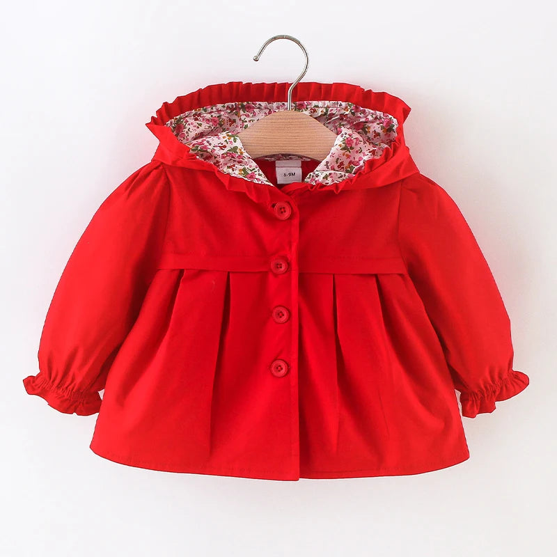 Kiki's Baby Closet Baby Girl Flower Trench Coat