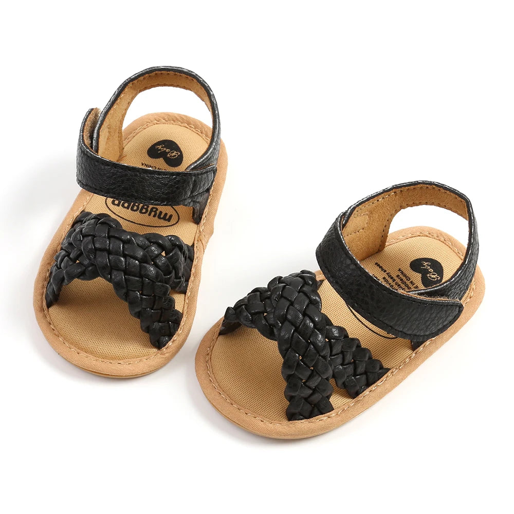 Kiki's Baby Closet Baby Girls Hook and Loop Sandals