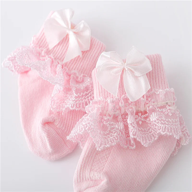 Kiki's Baby Closet Baby Girl Lace Princess Bow Socks