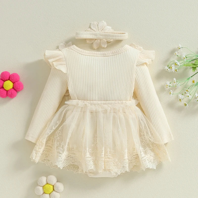 Kiki's Baby Closet Baby Girl Flower Bow Romper Dress