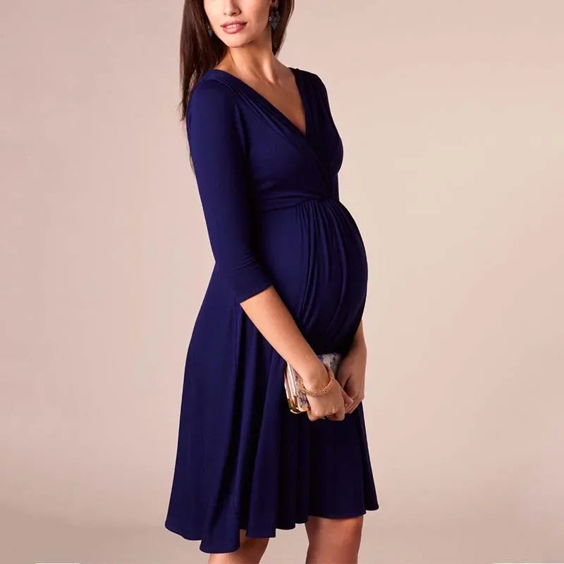 Kiki's Baby Closet Maternity Breastfeeding High Waist Dress