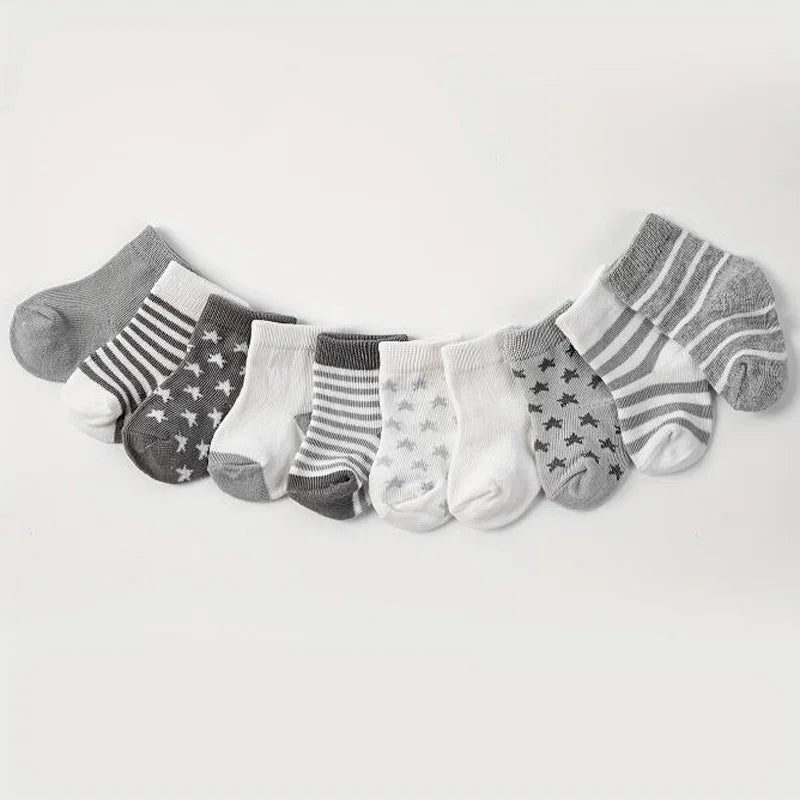 Kiki's Baby Closet Baby Boy 5 Pair Star and Striped Socks