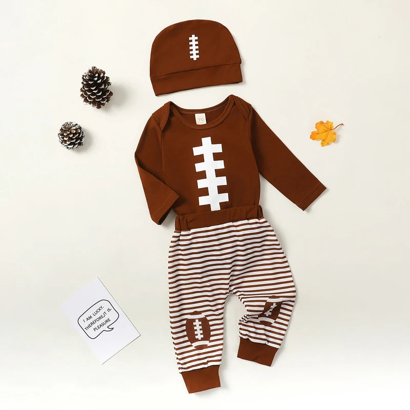 Kiki's Baby Closet Baby Boy 3Pcs Football Outfit