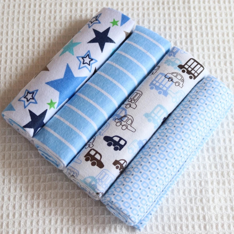 Kiki's Baby Closet 4Pcs Flannel Supersoft Receiving Blankets