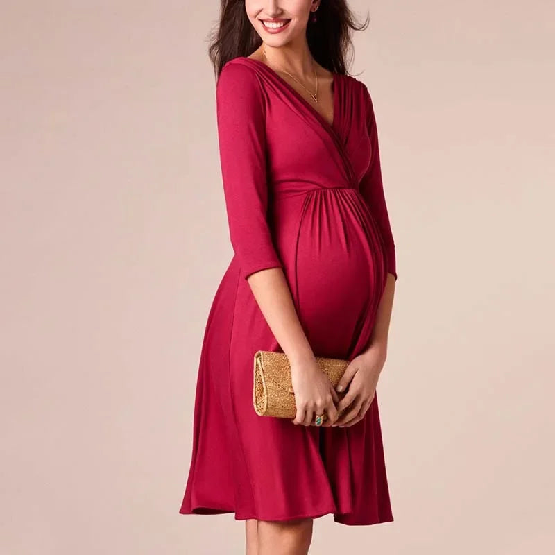 Kiki's Baby Closet Maternity Breastfeeding High Waist Dress