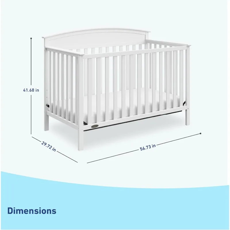 5-in-1 Convertible Crib,Converts from Baby Crib to Toddler Bed, Daybed and Full-Size Bed,Fits Standard Full-Size Crib Mattress