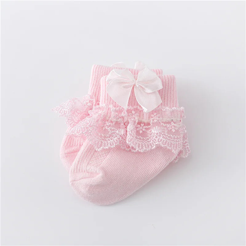 Kiki's Baby Closet Baby Girl Lace Princess Bow Socks