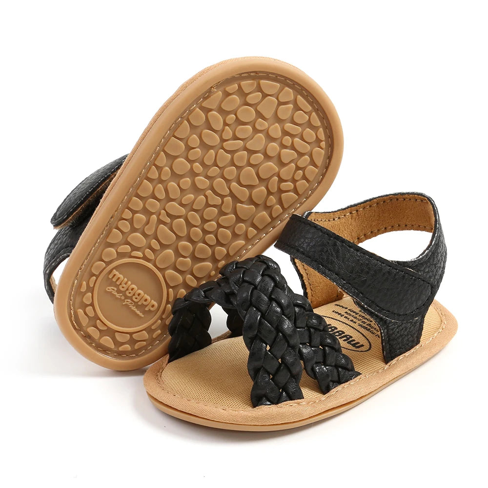 Kiki's Baby Closet Baby Girls Hook and Loop Sandals