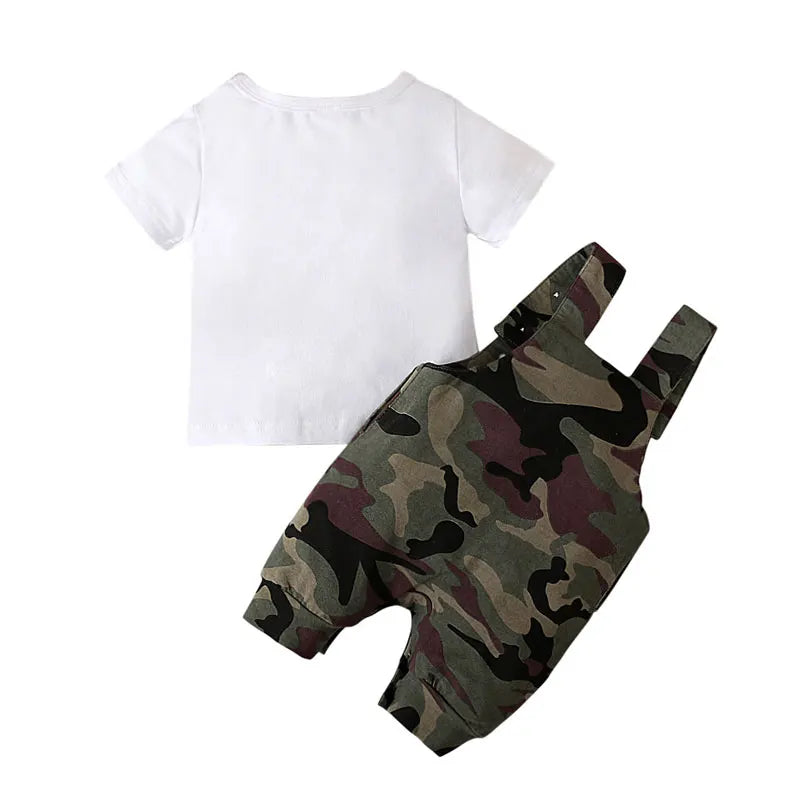 Kiki's Baby Closet Baby Boy Camouflage Short Sleeve Overall Set