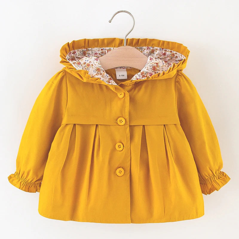 Kiki's Baby Closet Baby Girl Flower Trench Coat