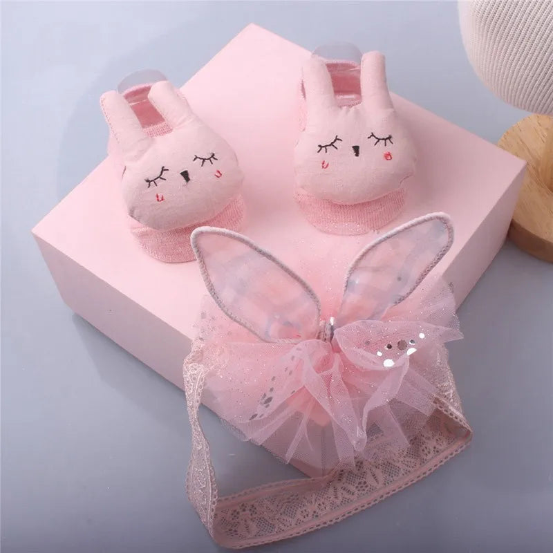 Kiki's Baby Closet 2Pcs Baby Girl Headband and Socks Set