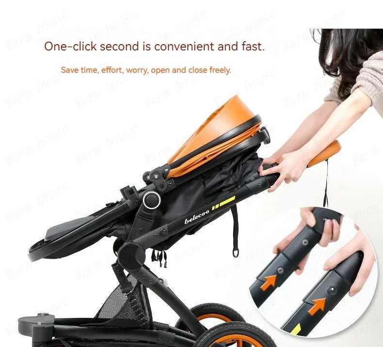 Baby Stroller 3 in 1 Foldable