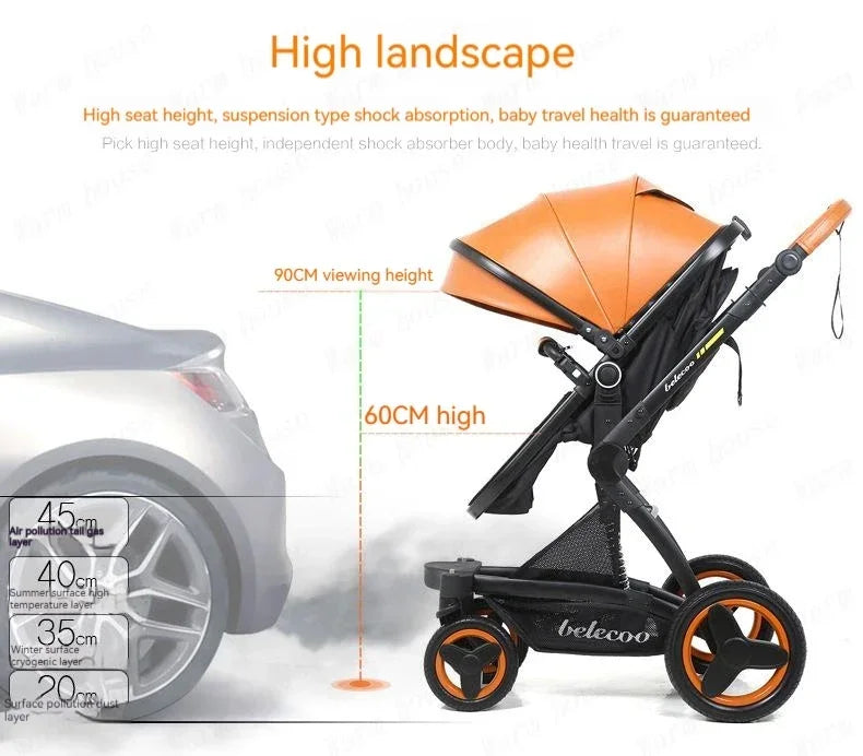 Baby Stroller 3 in 1 Foldable