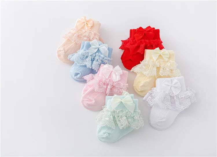 Kiki's Baby Closet Baby Girl Lace Princess Bow Socks