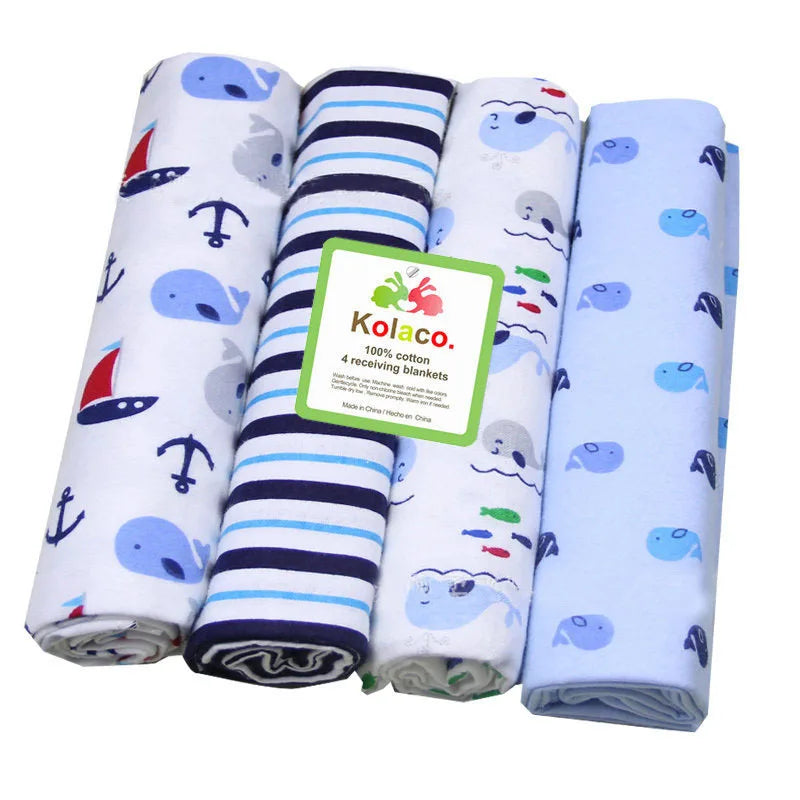 Kiki's Baby Closet 4pcs/pack Receiving Baby Blanket Girl and Boy