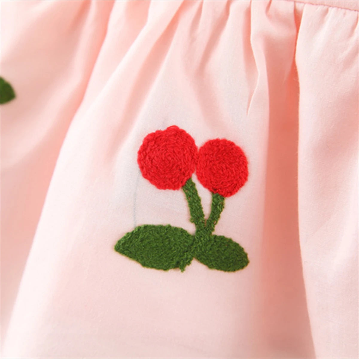 Kiki's Baby Closet Baby Girl Cherry Embroidered Princess Dress