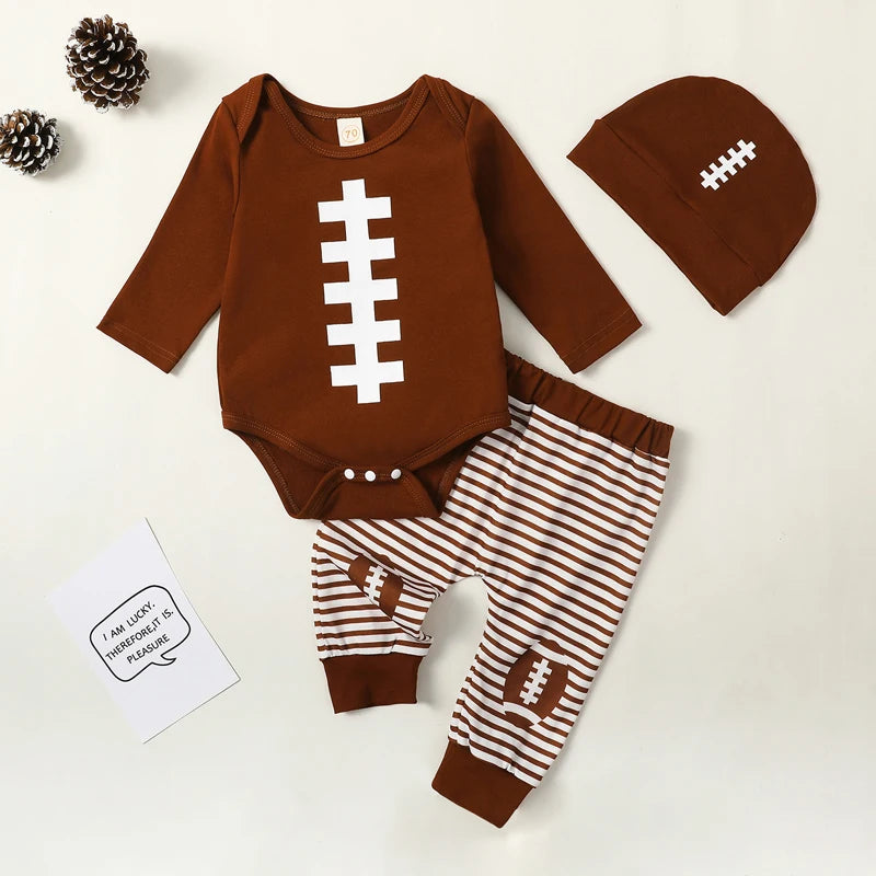 Kiki's Baby Closet Baby Boy 3Pcs Football Outfit