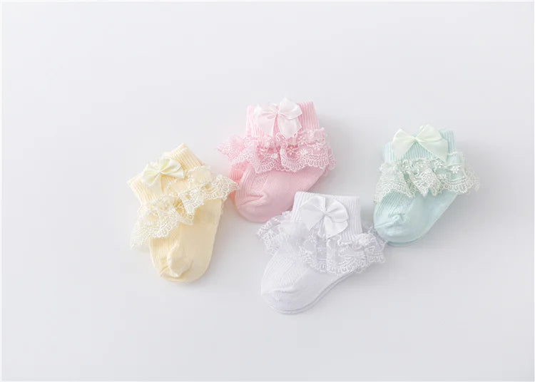 Kiki's Baby Closet Baby Girl Lace Princess Bow Socks