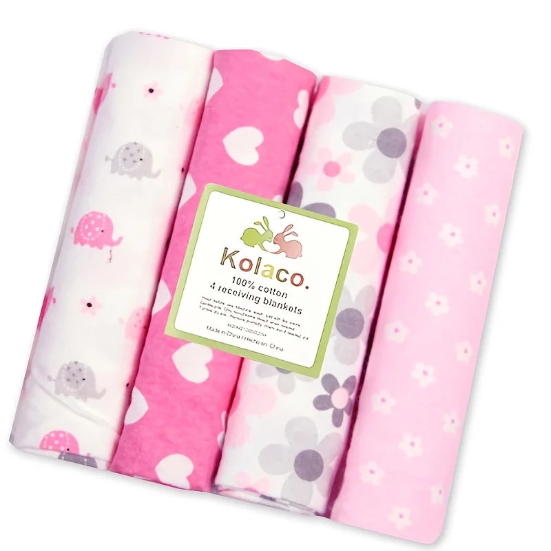 Kiki's Baby Closet 4pcs/pack Receiving Baby Blanket Girl and Boy