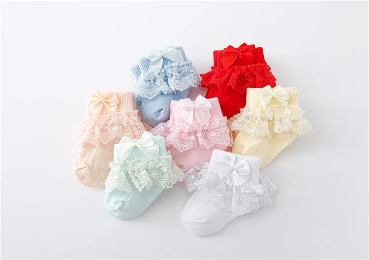 Kiki's Baby Closet Baby Girl Lace Princess Bow Socks