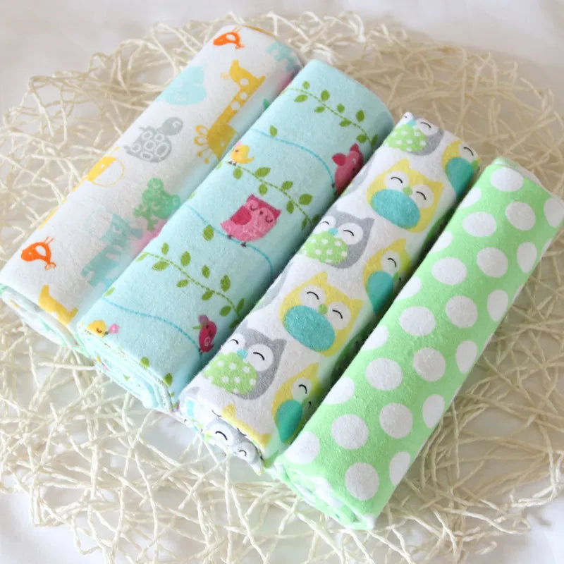 Kiki's Baby Closet 4Pcs Flannel Supersoft Receiving Blankets