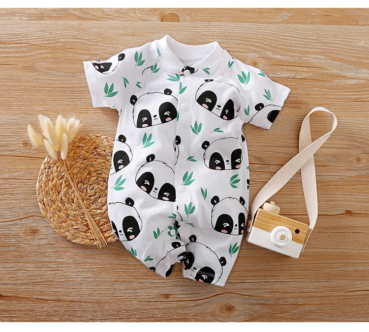 Kiki's Baby Closet Baby Boy or Girl Panda Short Sleeve Onesie