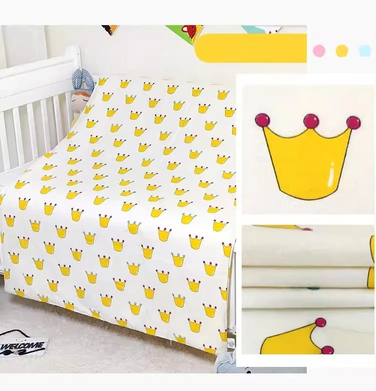 Kiki's Baby Closet 3PCS Crib Cartoon Animal Baby Crib Bedding Set Include Duvet Cover Pillowcase Sheet