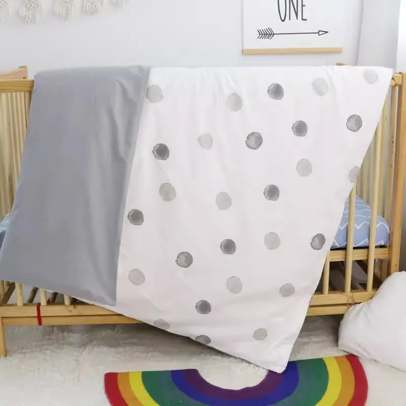 Kiki's Baby Closet 3PCS Crib Cartoon Animal Baby Crib Bedding Set Include Duvet Cover Pillowcase Sheet