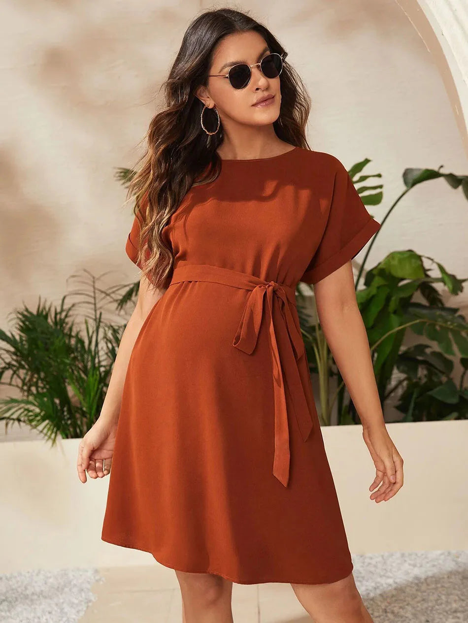 Kiki's Baby Closet Casual Maternity Tied Waist Dress