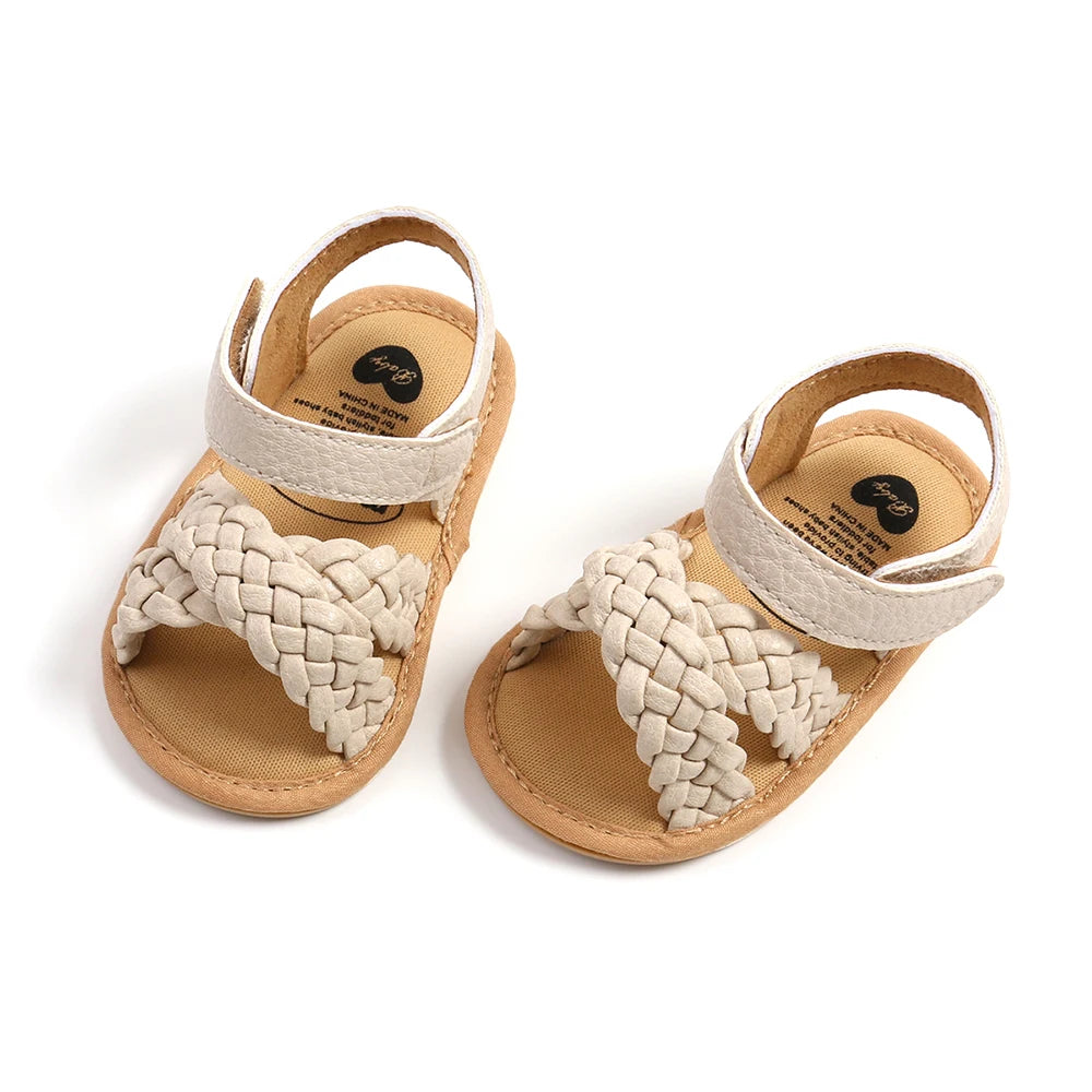 Kiki's Baby Closet Baby Girls Hook and Loop Sandals