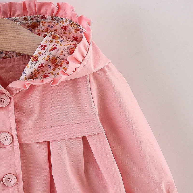 Kiki's Baby Closet Baby Girl Flower Trench Coat