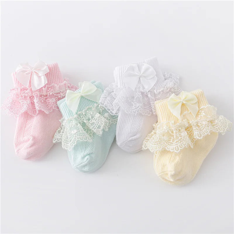 Kiki's Baby Closet Baby Girl Lace Princess Bow Socks