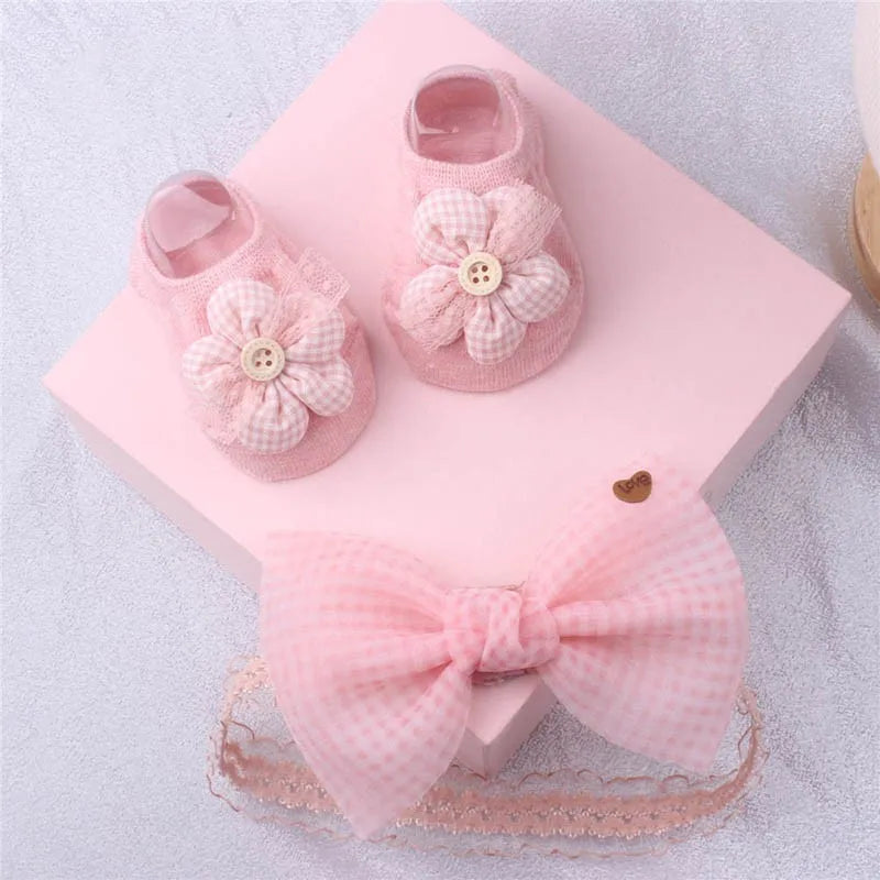 Kiki's Baby Closet 2Pcs Baby Girl Headband and Socks Set