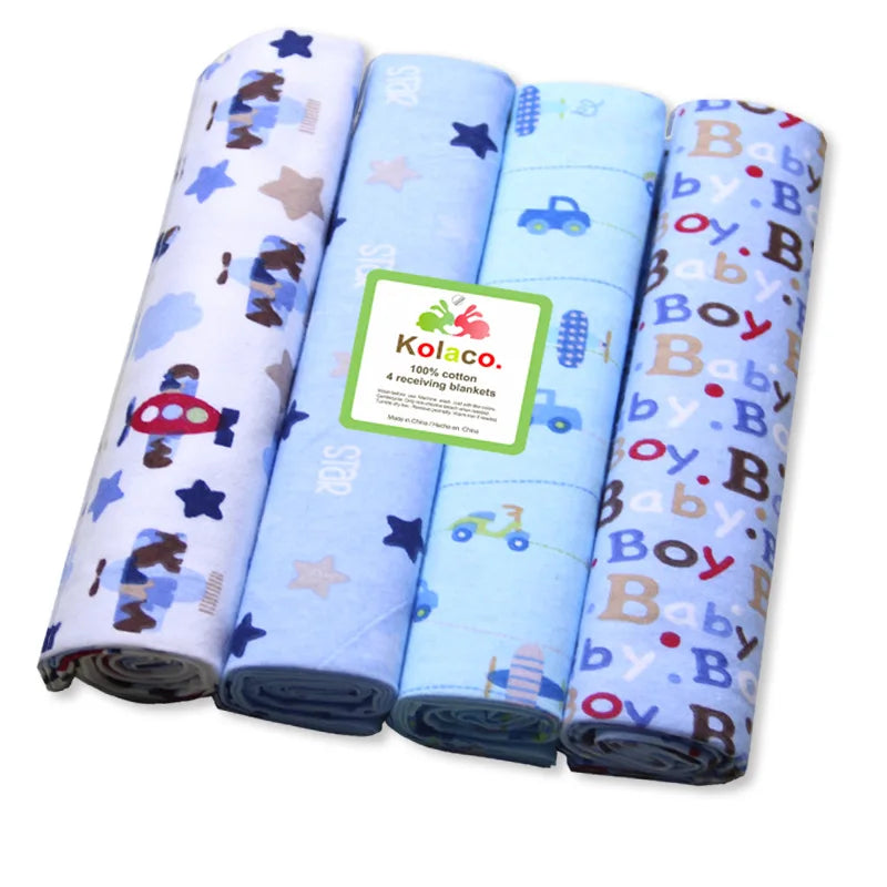 Kiki's Baby Closet 4pcs/pack Receiving Baby Blanket Girl and Boy