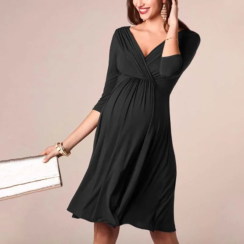 Kiki's Baby Closet Maternity Breastfeeding High Waist Dress