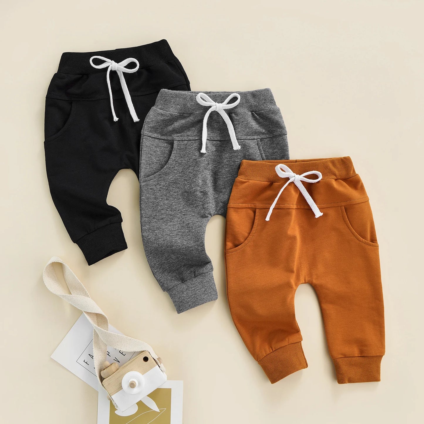 Kiki's Baby Closet Baby Boy Elastic Waist Drawstring Loose Fit Pants