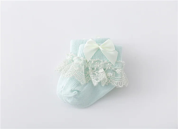 Kiki's Baby Closet Baby Girl Lace Princess Bow Socks